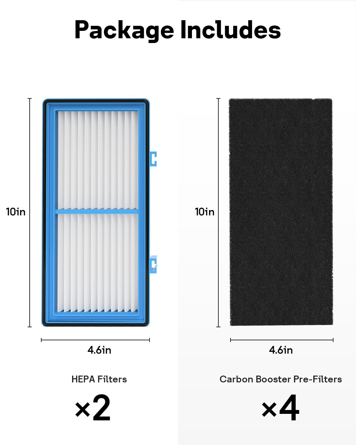 Leemone Aer1 Filter Replacement for Holmes Air Purifiers, 2 True HEPA Filters + 4 Carbon Booster Filters, HAPF30AT