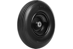 Taifa 13 Inch 1 Pack Solid Flat Free Replacement Tires and Wheels 4.00-6 with 5/8'' Axle Bore Hole, Air Less Wheel for Wheelbarrow/Wagon/Hand Truck/Trolley/Garden Scooter etc.