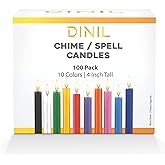 Dinil - Spell & Chime Candles – Premium Mini Taper Candles for Rituals, Prayer, Birthdays, Meditation, Altar, Spells, Chime Candles (100, 10 Assorted Colors)