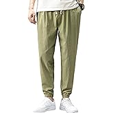 Zontroldy Men's Pants Cotton Linen Yoga Golf Beach Jogger Sweat Lounge Harem Pants Trousers
