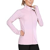baleaf Women's Long Sleeve Running Shirts UPF 50+ Sun Protection Full Zip Athletic Jackets Lightweight Zipper Pockets