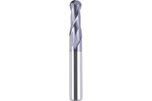 SpeTool 14412 Ball Nose Carbide End Mill CNC Cutter Router Bits Double Flute Spiral Milling Tool 3/8 Inch Shank with 3 Inch O