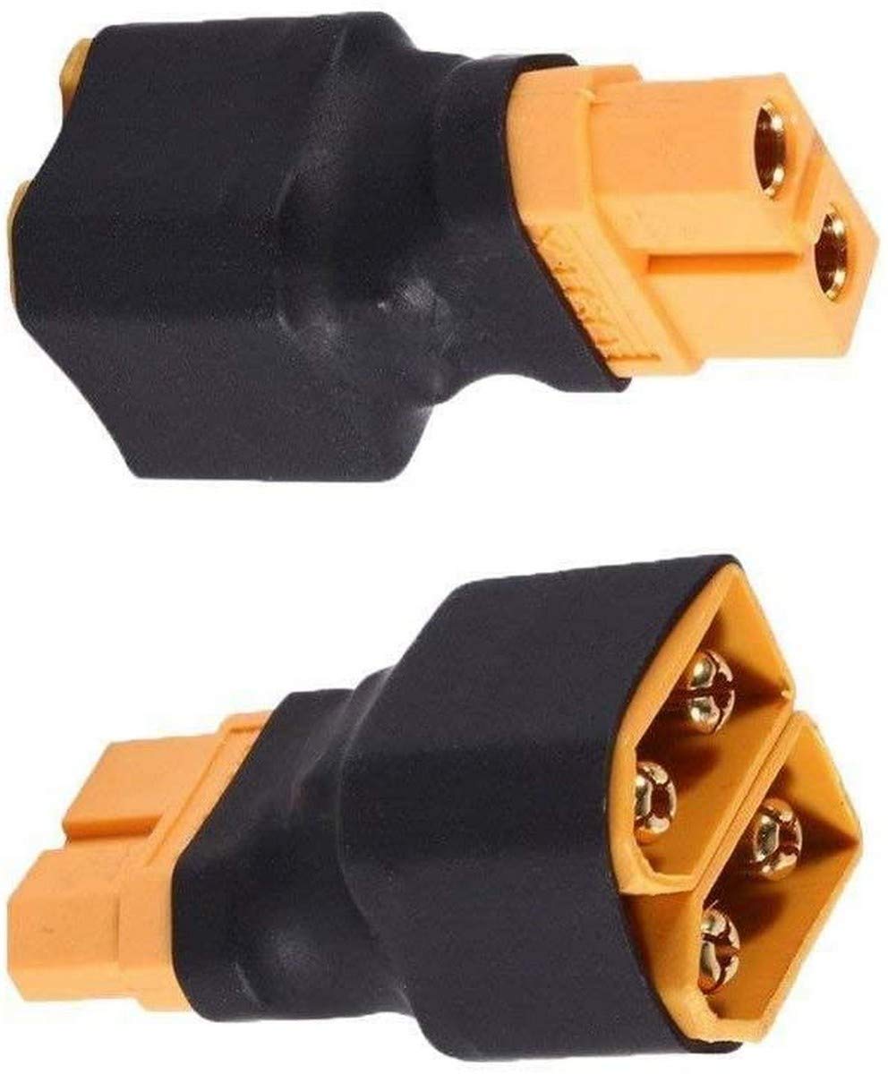 YUNIQUE GREEN-CLEAN-POWER - Parallel XT60 Connector for RC LiPo Batteries | 1 Female to 2 Male Without Cable | Lightweight and Compact Adapter | Ideal for RC Helicopter, Tello DJI Battery, Polyester