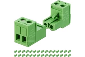 JANDECCN 30Pcs 2 Pin 5.08mm Pitch DIY PCB Mount Screw Terminal Block Connector with 30Pcs 2 Pin Phoenix Plug