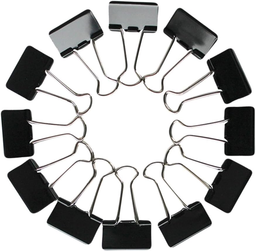 80 Stück Foldback Klammern Metall - Goldene Büroklammern 19mm