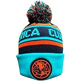 Fan Ink Club América Cuffed Beanie Officially Licensed Soccer Winter Hat – Unisex Fit – Embroidered Crest – Soft Acrylic – One Size Multicolor