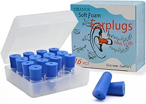 targeal 16PCS Reusable Soft Foam Ear Plugs,Noise Cancelling Earplugs with Portable PVC Case, Highest NRR 33dB Soft Form Earplugs for Snoring, Swimming, Travel, Work, Studying, Loud Noise-3