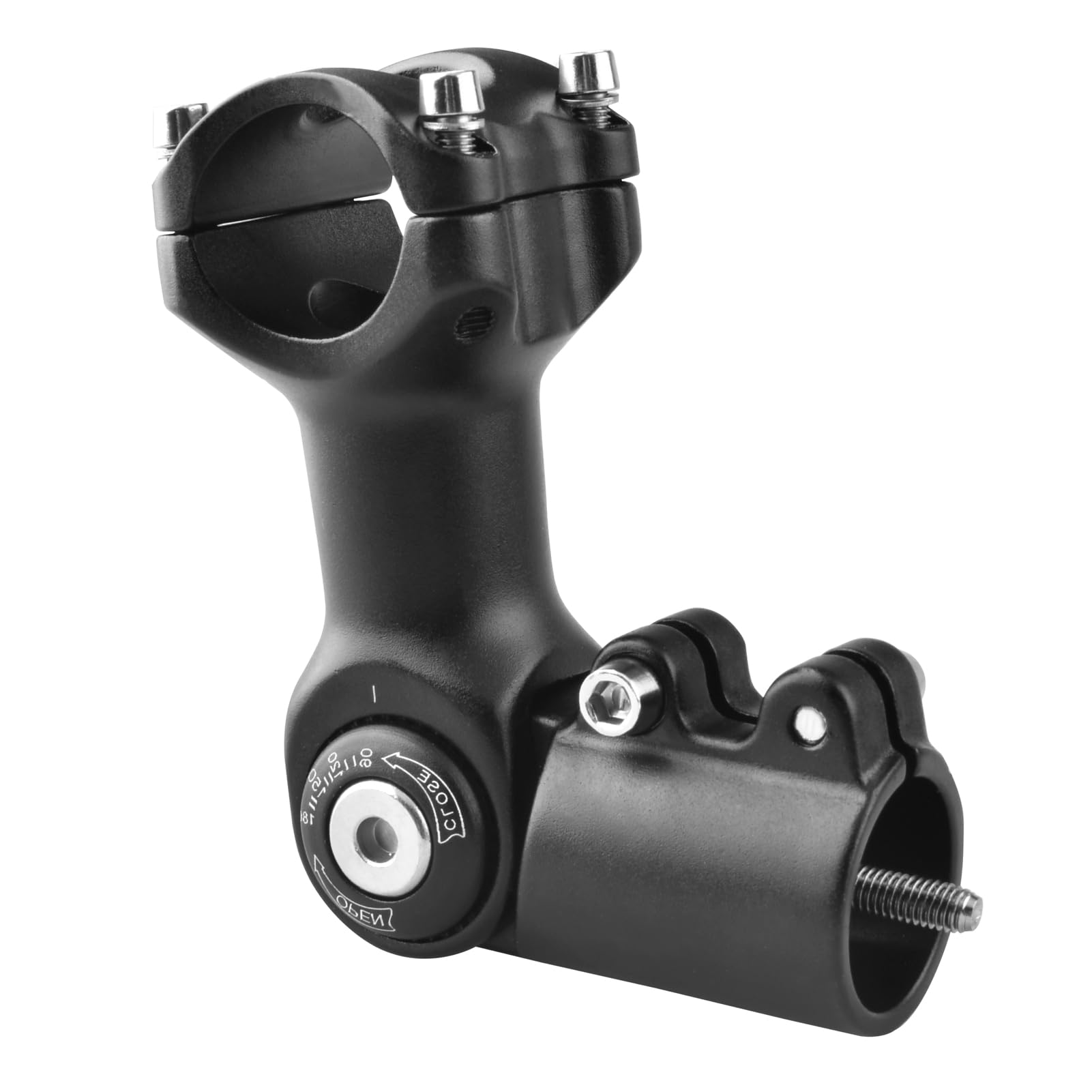 Azarxis Bike Stem 25.4mm 31.8mm Adjustable Bicycle Handlebar Stem 0-90 Degree MTB Fork Stem Extension 60 80 93 100mm for Mountain Bike Road Bike BMX DH Cycle with Hex Key (31.8 x 80mm)