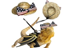 HOKABLE Bearded Dragon Pet Caps Tiny Pet Costume Supplies Party Daily Decor Small pet Adjustable for Bearded Dragon Lizard Reptiles