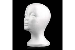 Mannequin Head ,Female Head Model Wig Hair Hat Display Styrofoam Foam Mannequin Manikin for Home Salon Store