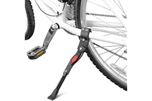 Yakamoz Bicycle Kickstand, Bike Aluminium Alloy Adjustable Side Kick Stand Rear Mount Stand for 22" 24" 26" 700c Tire Cycling