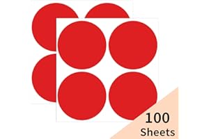 YEGAWEN 3 Inch Colored Dot Stickers Labels, Round Color Coding Labels, Garage Sale Stickers Price Tags Label Yard Sale Circle Dot Stickers- 100 Pack/Red