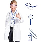 Lab Coat for Kids - White Doctor Coat with Stethoscope Toys Kids Vet Coat, Doctor Dress Up Costume for Toddler Boys Girl