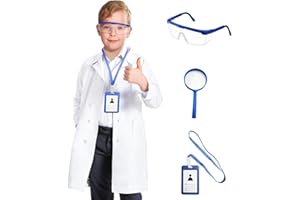 BOMLY Lab Coat for Kids - White Doctor Coat with Stethoscope Toys Kids Vet Coat, Doctor Dress Up Costume for Boys Girl