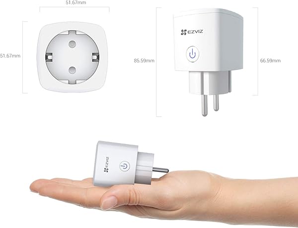 EZVIZ T30 Enchufe Inteligente WiFi con Control Remoto Smart Plug Mini Tamao sin Necesidad de Concentrador Funciona con Mvil Compatible con Alexa Amazon Echo Google Home Blanco