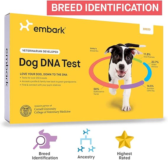 Embark Dog DNA Test Kit Breed & Ancestry Discovery atHome Cheek Swab Amazon.co.uk