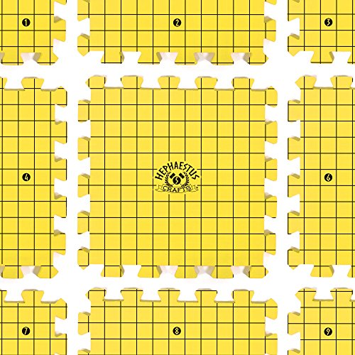 Hephaestus Crafts Blocking Mats for Knitting - Pack of 9 Blocking Boards with Grids for Needlepoint or Crochet with Carry Bag and 150 T-pins Arts, Crafts & Sewing, Knitting & Crochet