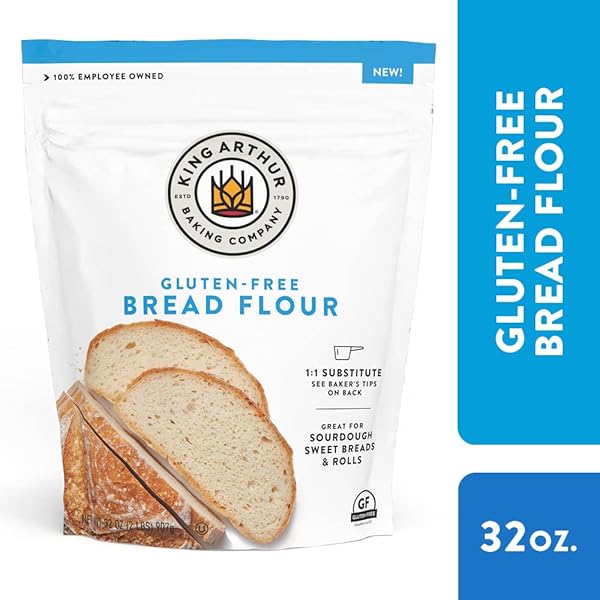 KING ARTHUR GLUTEN-FREE BREAD FLOUR, 1:1 REPLACEMENT FOR YEASTED RECIPES, 2 LB (PACK OF 1) – PREMIUM GF FLOUR FOR ARTISAN BOULES, BAGELS, CINNAMON ROLLS & BURGER BUNS – SORGHUM & XANTHAN GUM
