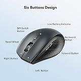 TECKNET Wireless Bluetooth Mouse 3 Devices 4800 DPI Silent Click Grey view 9