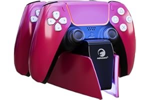 HONCAM Ps5 Controller Charging Station,PlayStation 5 Controller with Fast Switch Dock AC Adapter,Dualsense Controller Station ps5 Stand,PlayStation 5 Accessories Dock with LED Charging Display, Red