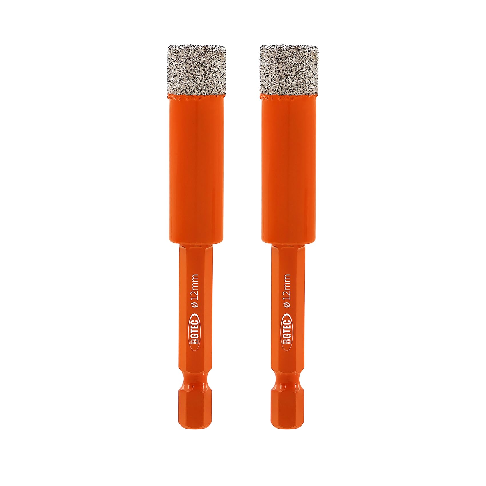 BGTEC Dry Diamond Drill Bits 2pcs 12mm with Quick Change Hex Shank for Granite Marble Porcelain Tile Ceramic