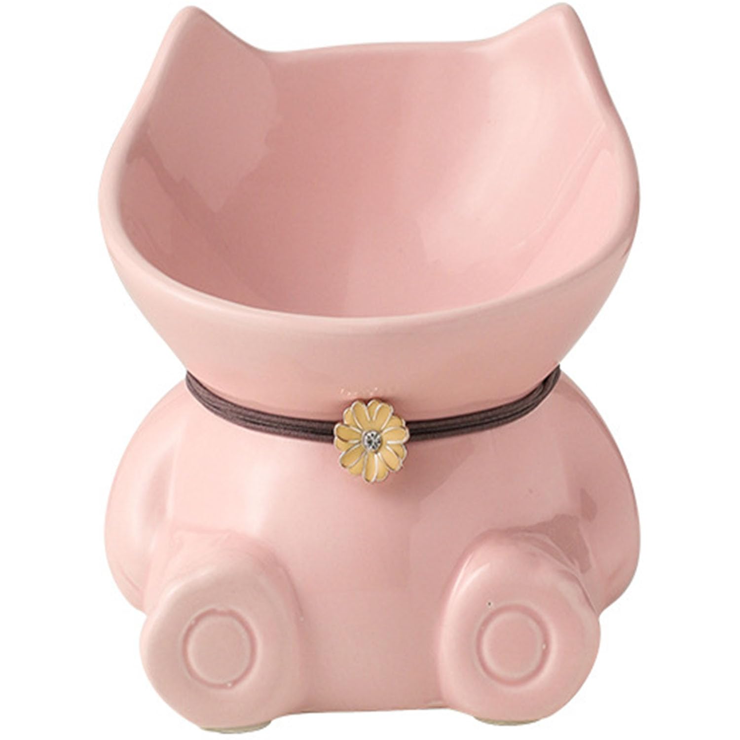 Photo 1 of Disoza Ceramic Raised Cat Bowls for Indoor Cats 5.8 Inch Pink Cute Elevated Food Bowls 15° Tilted Whisker Friendly Water Bowl Dishwasher Safe Puppy Feeding Set Supplies Dog Accessories