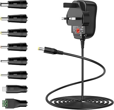 Zolt 24W Universal Power Adapter 3V-12V 2A 8 DC Plugs 5.5x2.1mm