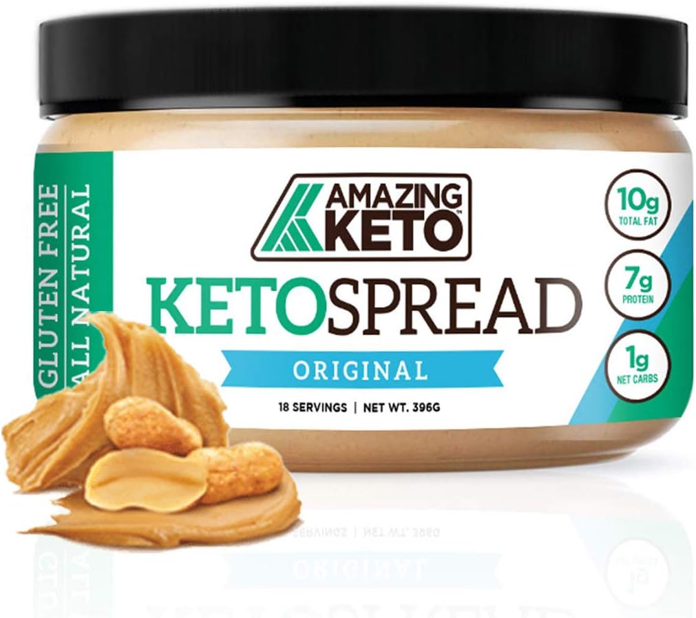Amazing Keto Nut Butter Spread | Low Carb Keto Nut Butter Spread | Fat Bomb, Gluten Free & All Natural for Ketogenic Diet | 10G Fat, 7G Protein & 1G Net Carb | 18 Count (Original)