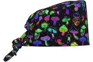 FATTTYCY Surgical Scrub Cap with Sweatband Adjustable Tie Back Working Cap for Men Women