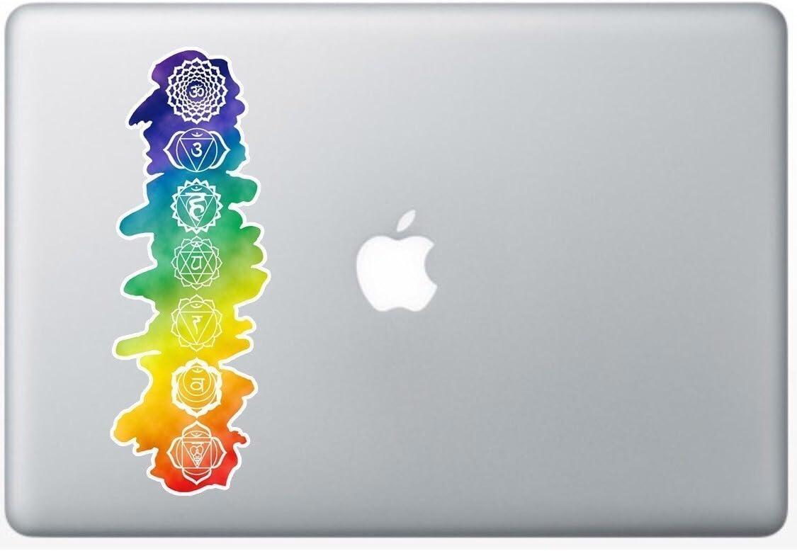 Watercolor Chakras 7" Color Vinyl Decal Sticker Car Window MacBook Laptop Computer Tattoo Yoga Yogi Reiki Master Energy Light Sacral Root Third Eye Heart Crown Throat Water Color