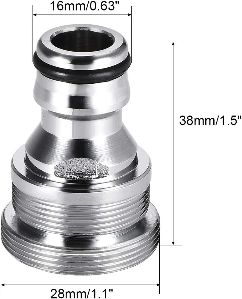 sourcing map Garden Hose Quick Connect Nickel-Plated Water Hose Fitting Connectors M28 Male Threaded Adapter - Image 3