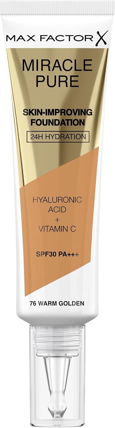 Max Factor Miracle Pure Liquid Foundation Warm Golden 35ml Full Coverage