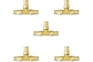 TL TOOLEGIN Push to Connect Fittings 1/4" Tube OD Tee Union DOT Air Fittings Air Brake Line Fittings, Air Hose Fittings for Air System, 5pcs