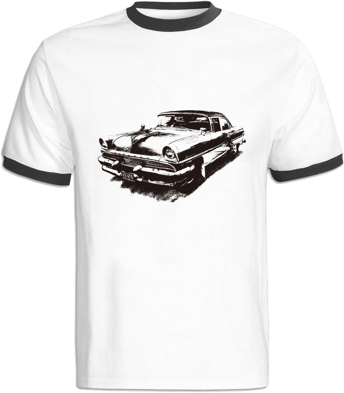 HappyAnimal Man Retro Classic Car Monochrome Silhouette Hit Color Tee Shirts for Men
