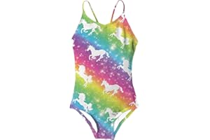 Idgreatim Little Girls One Piece Swimsuits Quick Dry Beach Swimwear Bathing Suit for Beach 3-10 Years