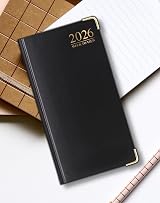PaulStore 2026 Diary Slim Line Week to View with Metal Edge Black view 3