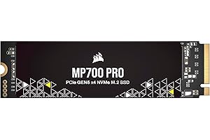 CORSAIR MP700 PRO 2TB M.2 PCIe Gen5 x4 NVMe 2.0 SSD – M.2 2280 – Up to 12,400MB/sec Sequential Read – High-Density TLC NAND –