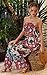 ECOWISH Womens Off Shoulder Floral Print Strapless Jumpsuit Wide Leg Rompers Pink M