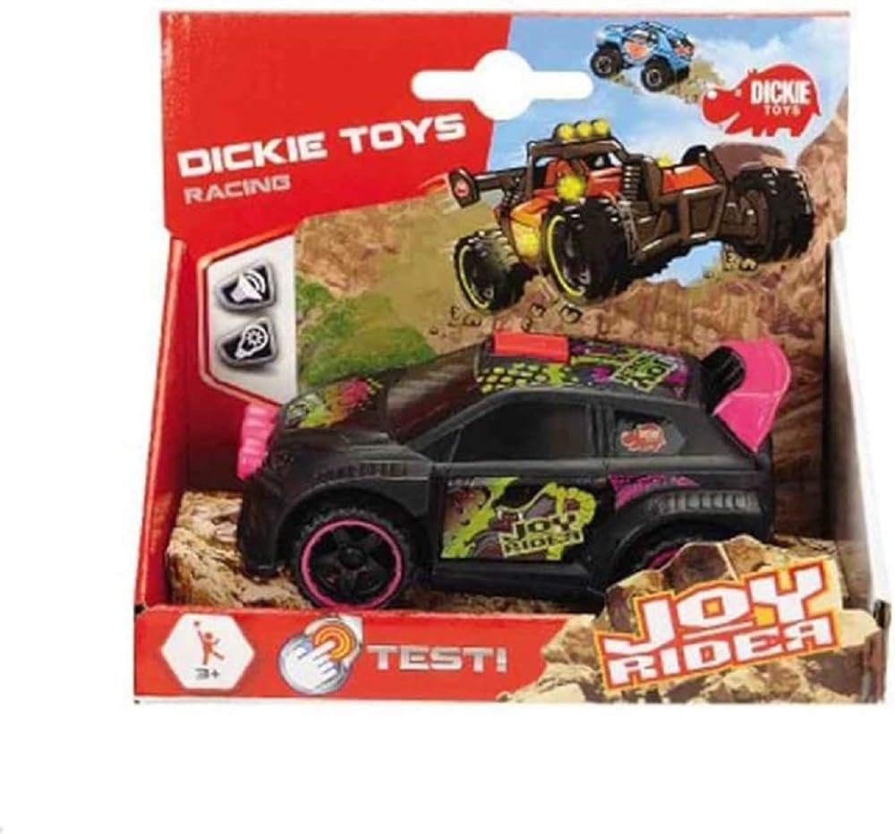Dickie Toys Joyrider, Toy Race Car, Racing Car, Lights & Sound, Batteries Included, 6 Different Versions, Random, 11.5cm, Age 3+