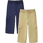 Arssm 2 Pack Toddler Pants Cargo Pants for Boys Cotton Pull On Elastic Waist Casual Sweatpants