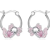 Axolotl Earrings for Women 925 Sterling Silver Axolotl Jewelry Hypoallergenic Axolotl Hoop Earrings Gifts Birthday