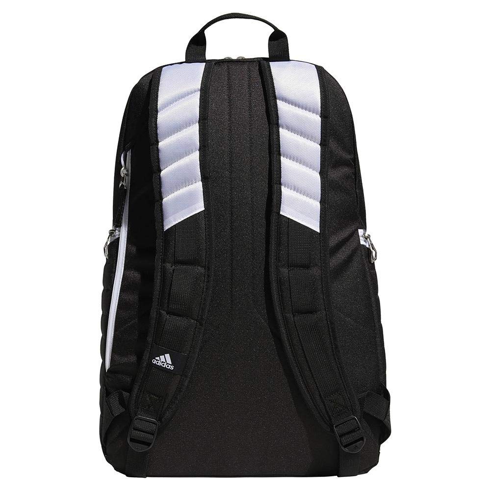 adidas Tour Tennis Racquet Backpack, Black/White/Silver Metallic, One Size