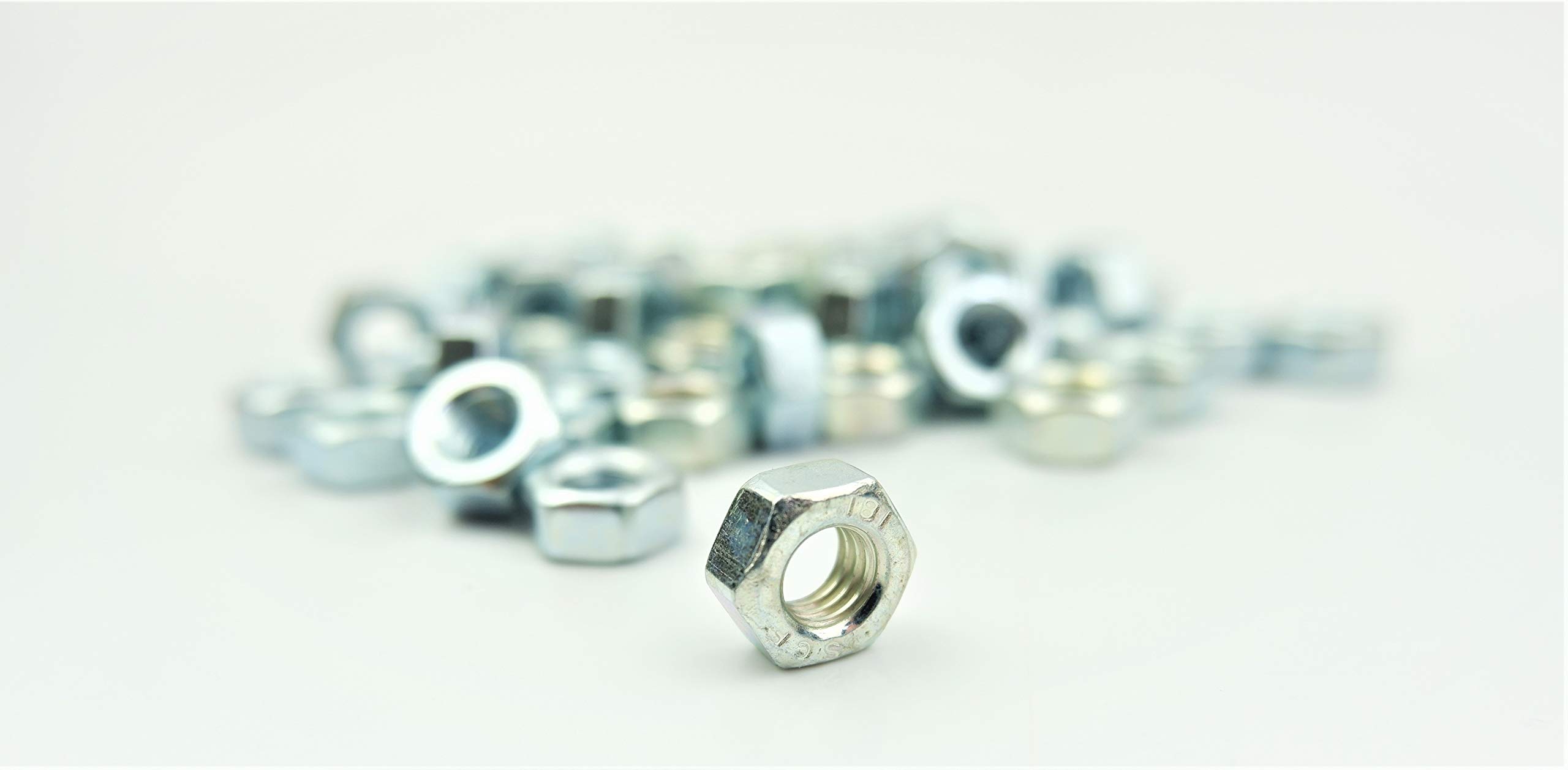 M6 (6mm) Hex Nut - Steel (Pack of 50) Hexagon Plain Bright Zinc Plated BZP Grade 8 (M6)