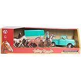 pink truck and horse trailer toy