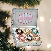 Old World Christmas Box of Donuts Glass Blown Ornament for Christmas Tree, Handcrafted Holiday Decoration, Dessert - Donut Collection