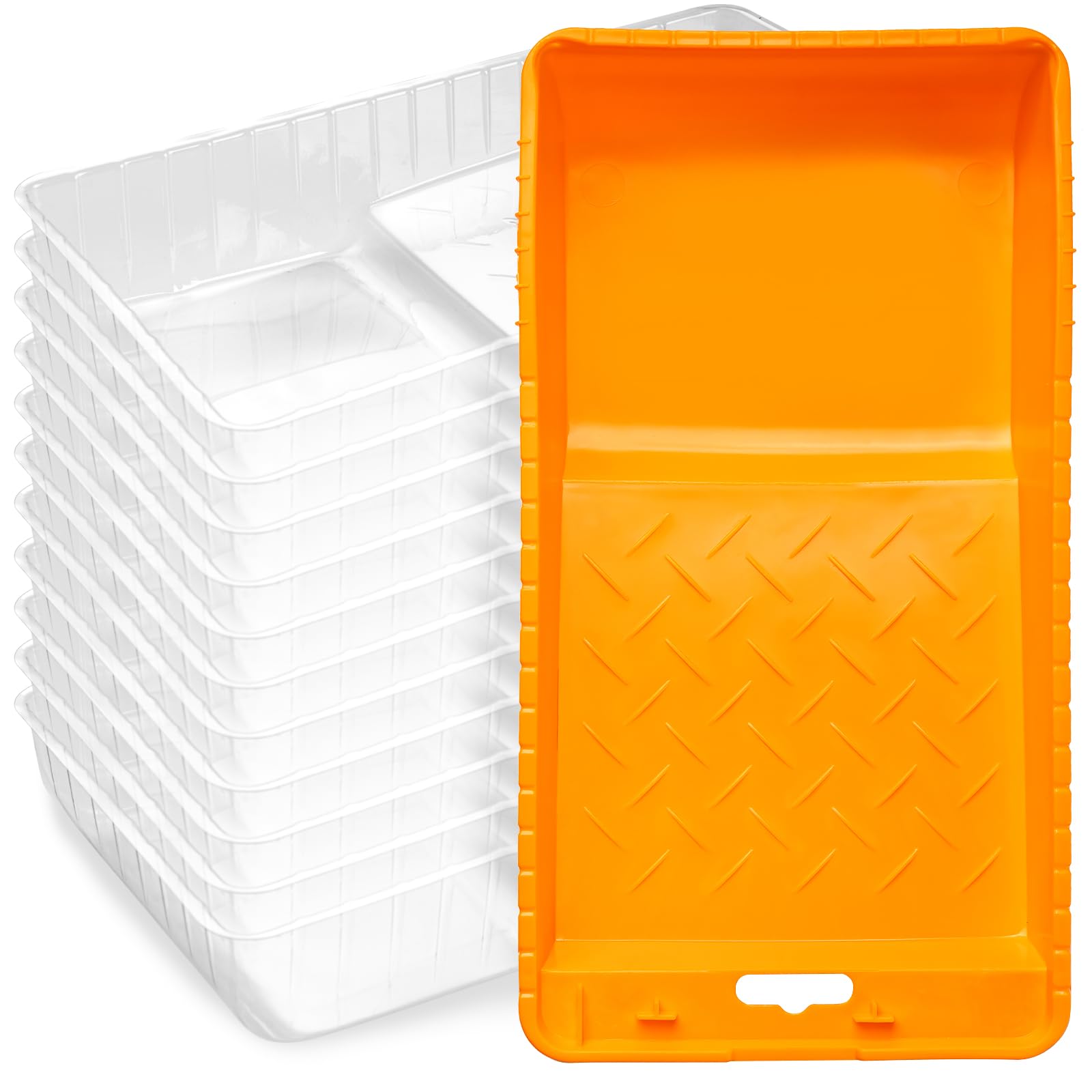 Photo 1 of Mister Rui Paint Tray Liner, 4 Inch-11 Pieces, Small Paint Pan with Liners, Disposable Paint Tray 4 Inch, Paint Pan Liners for Home Decor, House Painting