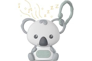 Pure Enrichment PureBaby Hanging Koala Sound Machine - Portable Travel Sleep Aid/Night Light & Detachable Hanging Ring - White Noise, Hush, Lullabies & More Sounds for Car Seat, Stroller & Bassinet