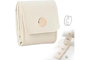 KAMOJI Mini Travel Jewelry Bag, 2025 New Foldable Multifunctional Travel Jewelry Pouch, Upgrade Foldable Multifunctional Travel Organizers for Earrings, Rings, Necklaces (1, Beige)