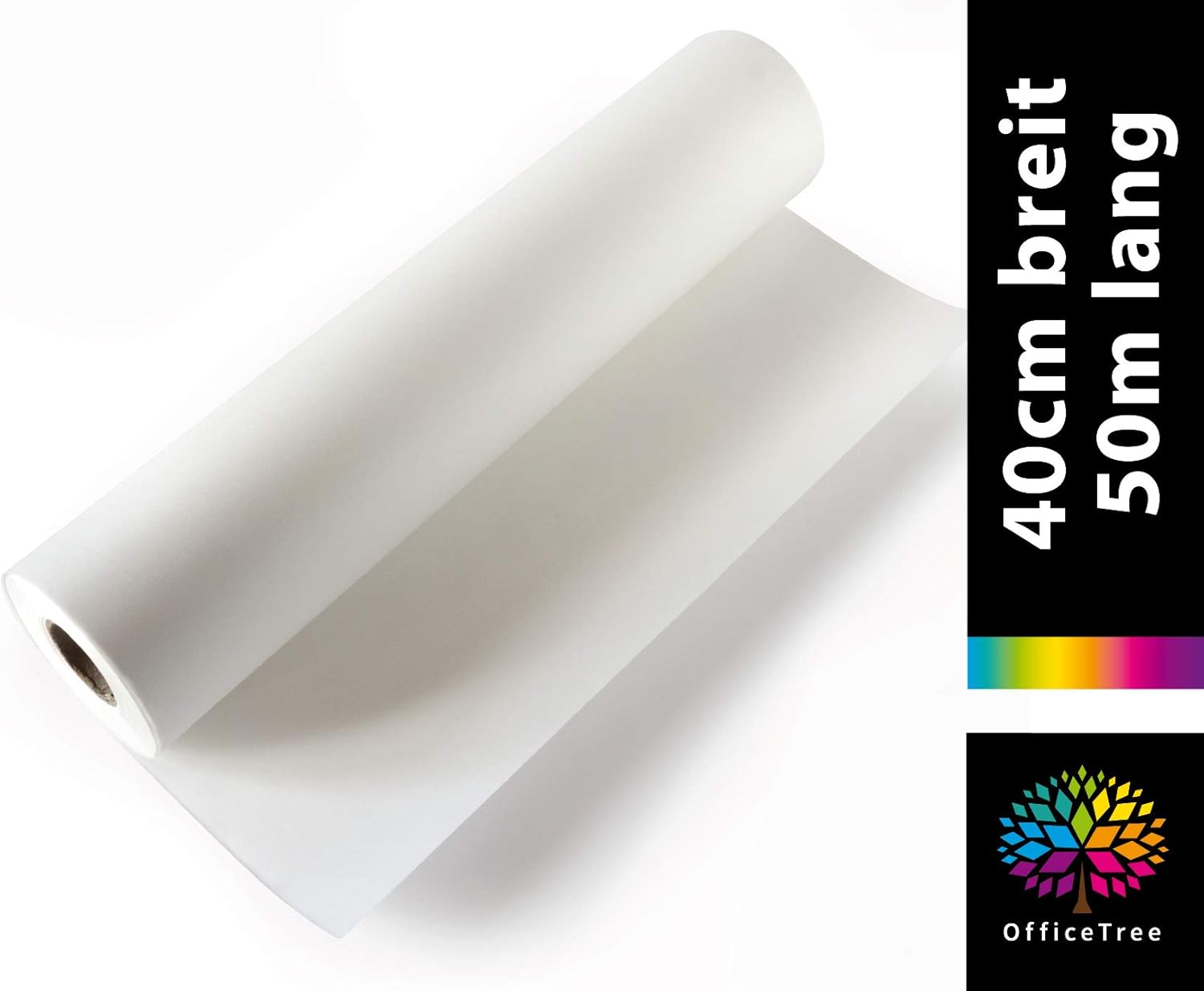 OfficeTree Rotolo Di Carta Per Disegnare Da 50 m, larghezza 40 cm Qualità Premium e spessore