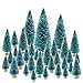 KUUQA 66Pcs Mini Christmas Trees - Bottle Brush, Sisal Snow Pine, Architecture Trees for Winter Snow Ornaments, Christmas Decorations, Diorama Models - Small Size